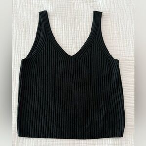 GAP CashSoft Ribbed Cropped Sweater Tank, Petite Medium